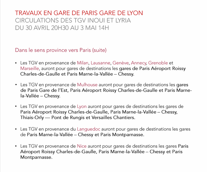 SNCF COUPURE PARIS GARE DE LYON 2